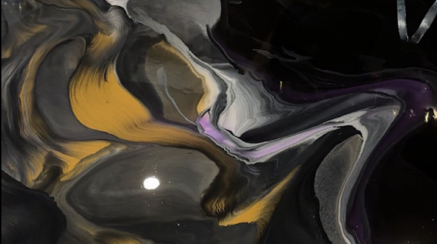 Metallic — Gold & Purple Swirl