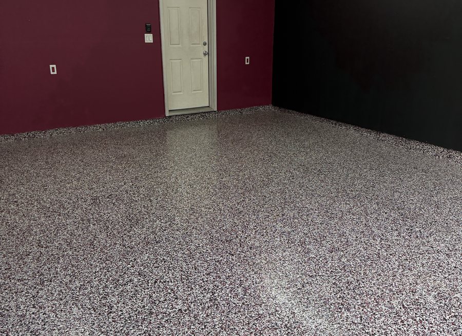 Garage — Burgundy Accent Wall Flake