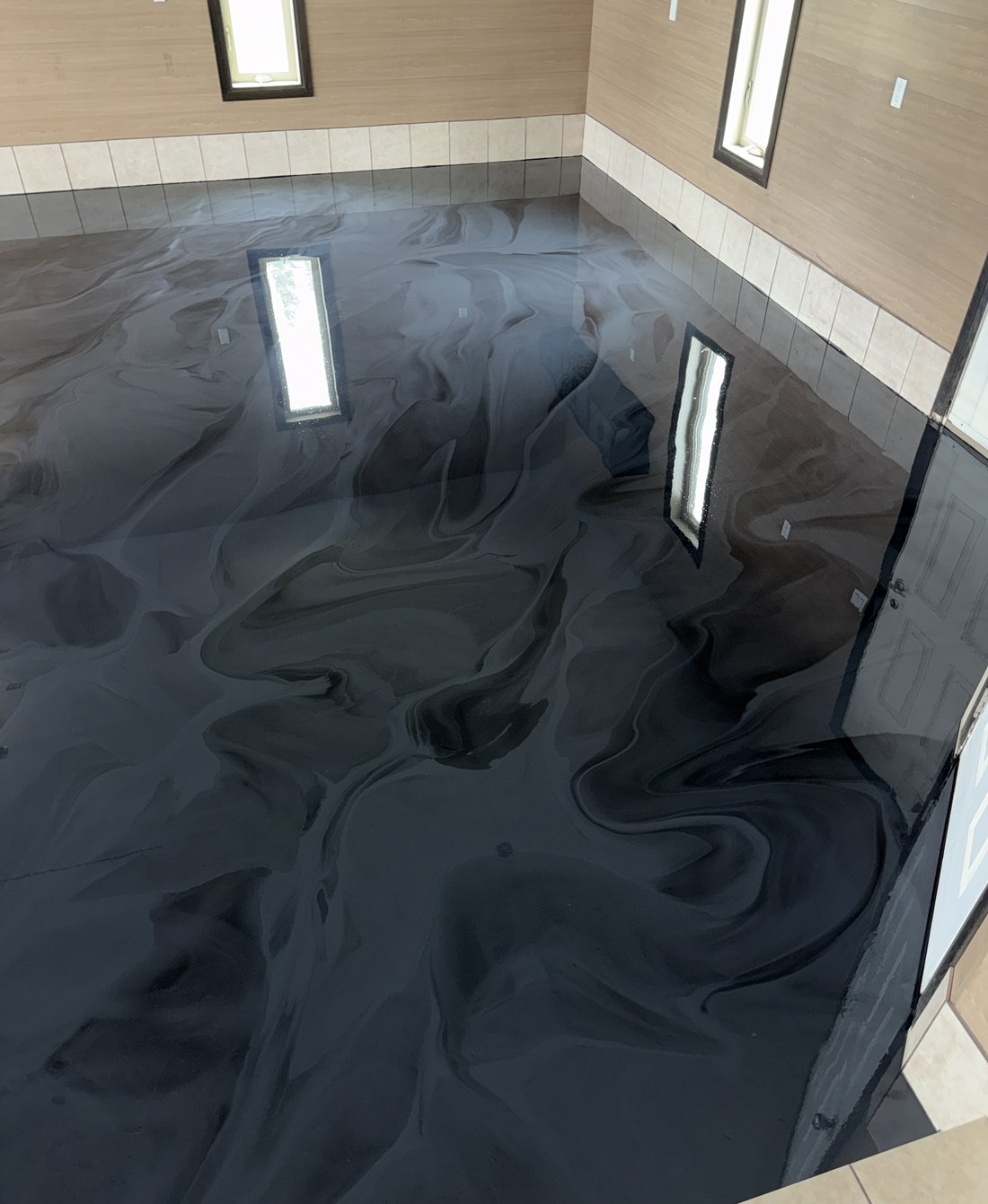 Metallic Epoxy — Charcoal Marble Finish